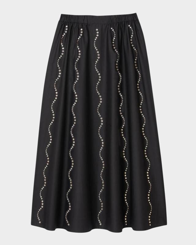 Aviv Embellished Midi Skirt